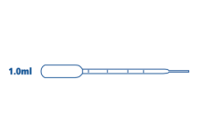 1,0 ml Pasteurovy pipety graduované, sterilné