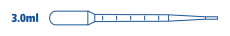 3,0 ml Pasteurovy pipety graduované, sterilné