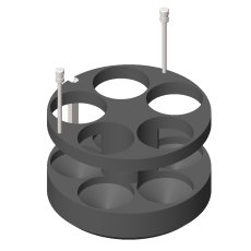 RE 590, 4 adaptéry pre 20 skúmaviek 85 ml HS in 1000 ml 4 Adapters for 20 tubes of 85 ml HS in 1000 ml